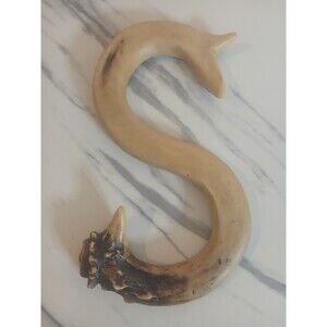Name Art Polyresin Deer Antler Letter S Home Decor Rustic Hunter Cottage